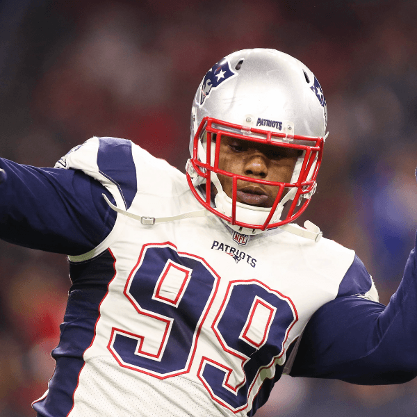 Portrait of Dominique Easley, Super Bowl XLIX champion with the New England Patriots and first-round NFL draft pick.