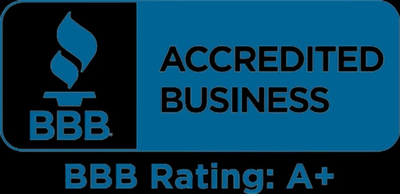 BBB Accredited Business badge showing an A+ rating.